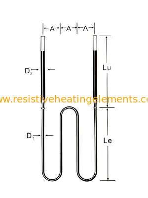 W形 MoSi2 熱元器 220V 380V 真空炉のためのモリーディシリシード